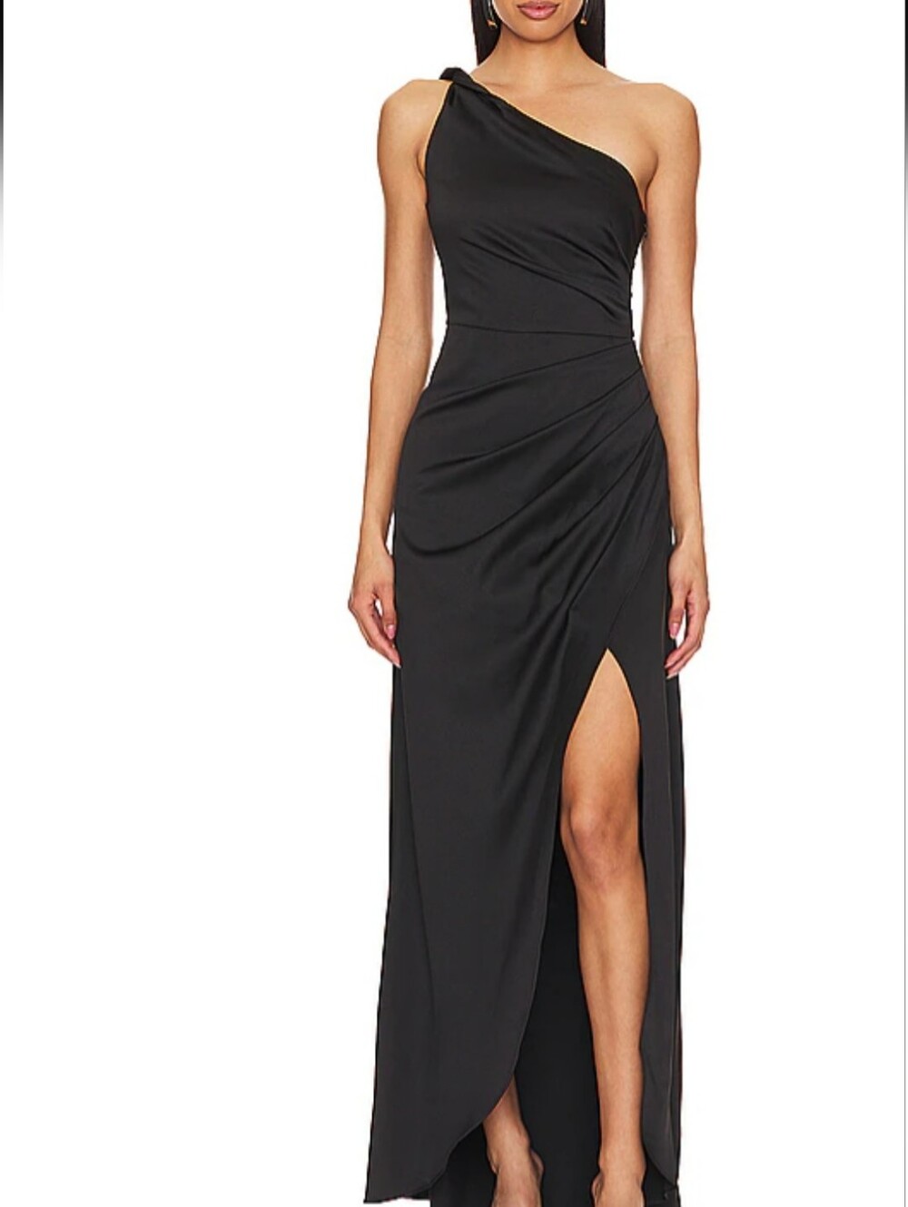 Elliatt Black Biarritz One-Shoulder Gown with Side Slit size M new with tags